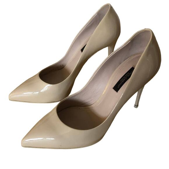 $750 Dolce and Gabbana Patent leather pumps sz. 36  Beige Cream Color - Picture 1 of 12